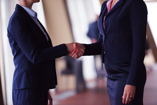business womans make deal and handshake