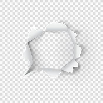 Torn Paper Hole On Transparent Background