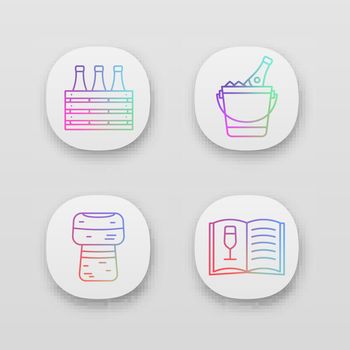 Alcohol app icons set