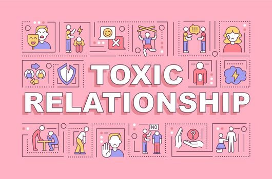 Toxic relationship word concepts banner