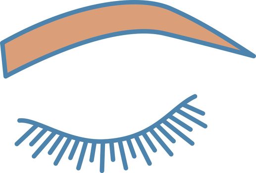 Soft arched eyebrow shape color icon