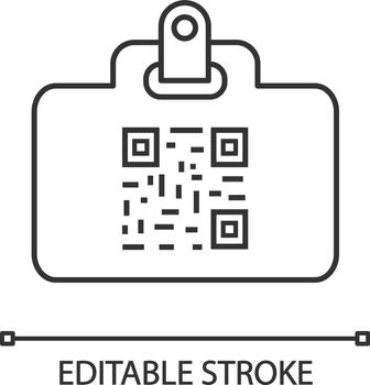 QR code identification card linear icon
