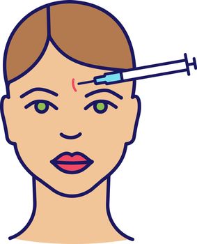 Forehead neurotoxin injection color icon