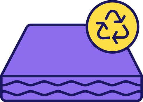 Ecological mattress recycling color icon