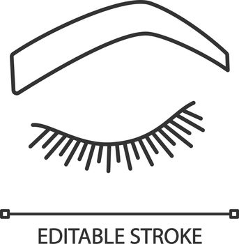 Steep arched eyebrow shape linear icon