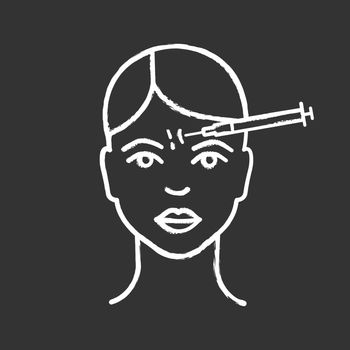 Forehead neurotoxin injection chalk icon
