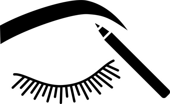 Eyebrows shaping glyph icon