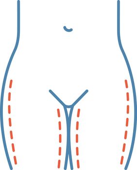 Thigh lift surgery color icon