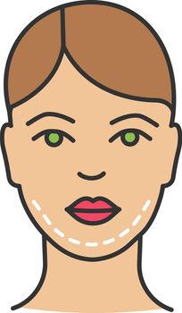 Double chin surgery color icon