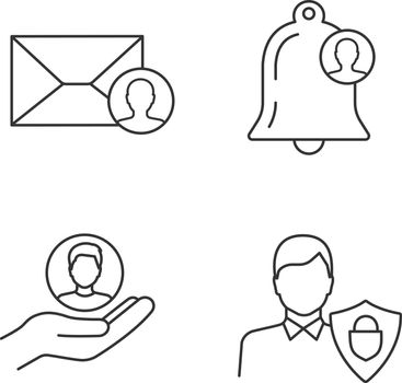 Customer retention and loyalty linear icons set