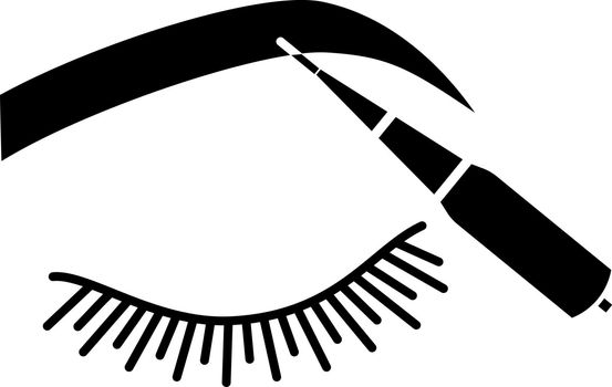 Microblading eyebrows glyph icon