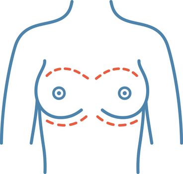 Breast augmentation color icon