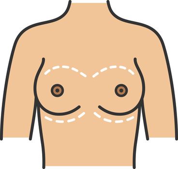 Breast augmentation color icon