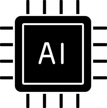 AI processor glyph icon