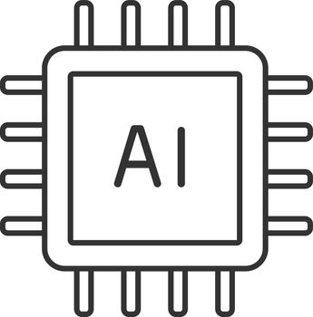 AI processor linear icon