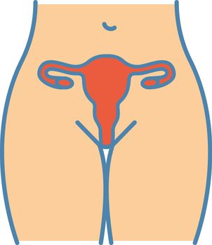 Female reproductive system color icon