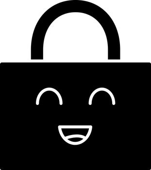 Smiling padlock glyph icon