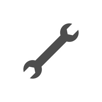 Wrench icon, spanner symbol. Vector illustration, flat design.