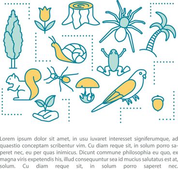 Biodiversity concept linear illustration