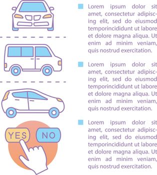 Car rental article page vector template