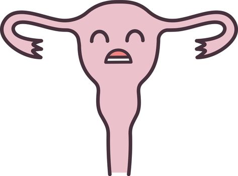 Sad uterus color icon