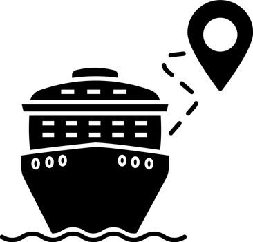 Cruise route glyph icon