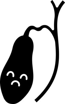 Sad gallbladder glyph icon