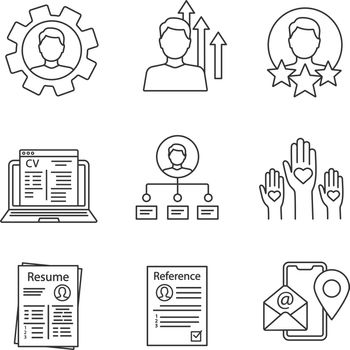 Resume linear icons set