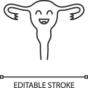 Smiling uterus linear icon
