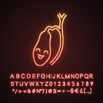 Smiling gallbladder neon light icon