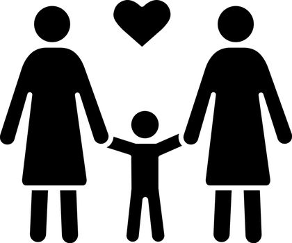 Lesbian family glyph icon