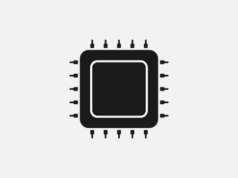 Cpu, processor icon. Vector illustration, flat design.