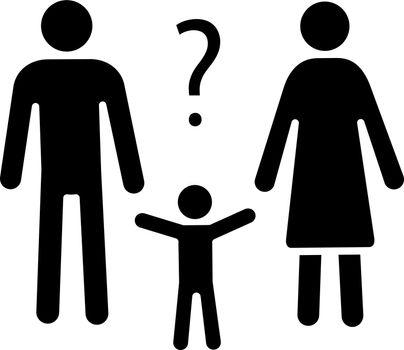 Child custody evaluation glyph icon