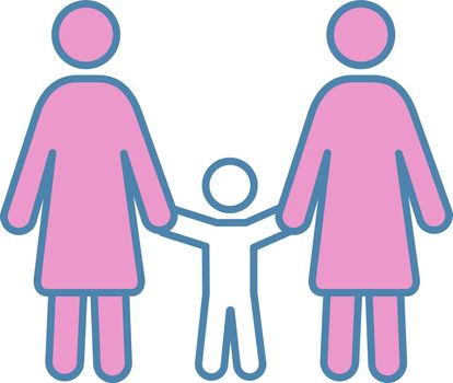 Lesbian family color icon