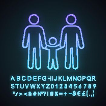 Gay family neon light icon