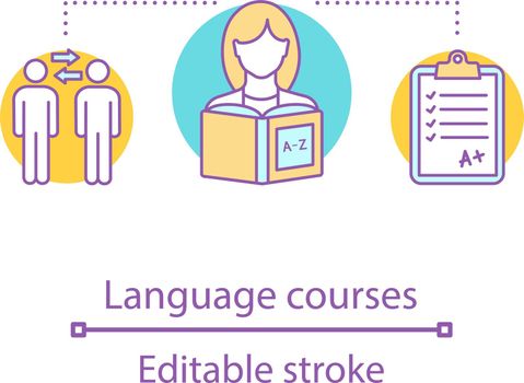 Language courses concept icon