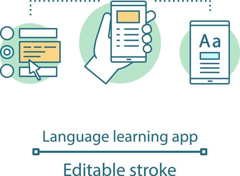 Foreign language learning app concept icon