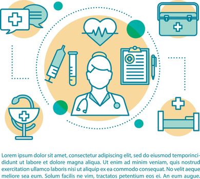 Nursing service concept linear illustration