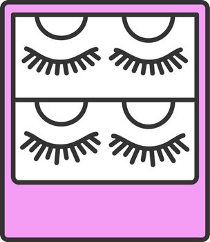 False eyelashes packaging color icon