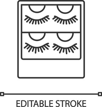 False eyelashes packaging linear icon