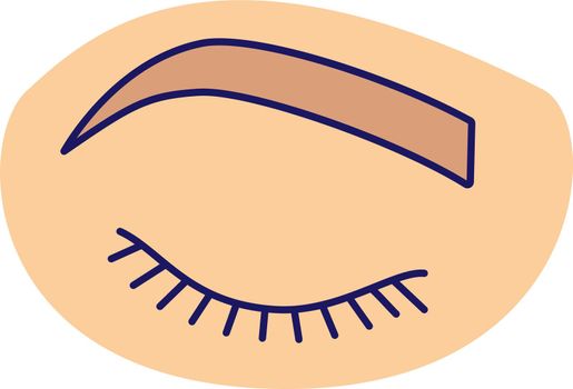 Closed woman eye color icon