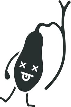 Sad gallbladder character glyph icon