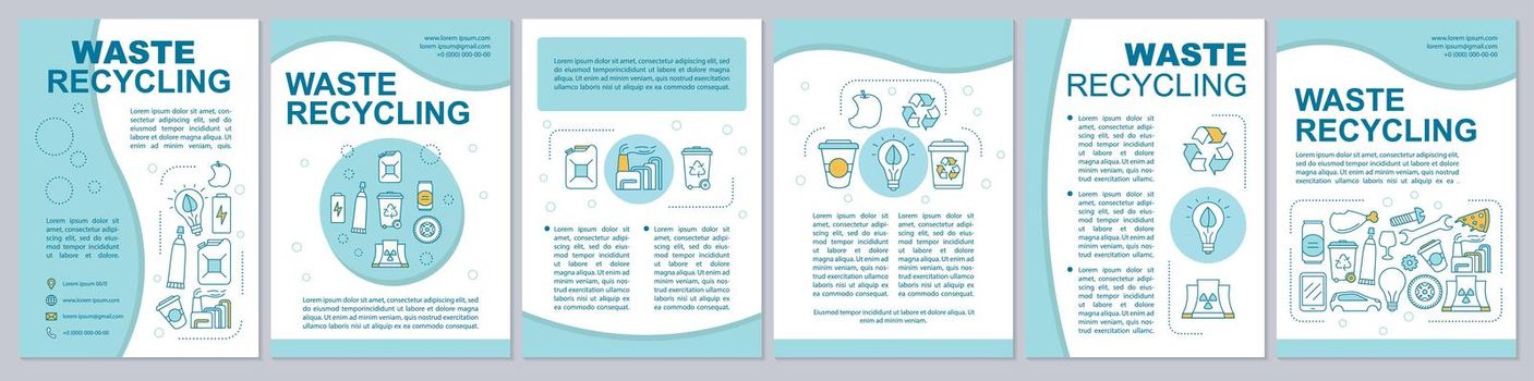 Waste recycling brochure template layout