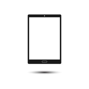 Tablet icon on white background. Vector illustration, flat design.
