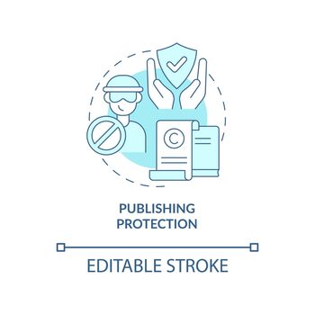 Publishing protection blue concept icon