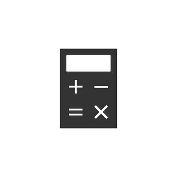 Business, calculator icon. Vector illustration, flat design.