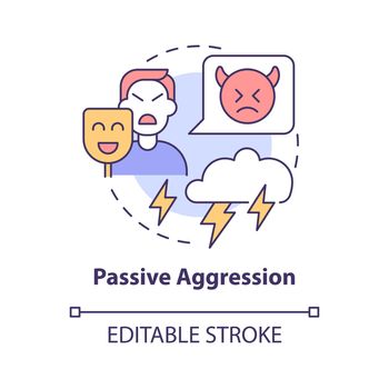 Passive aggression concept icon