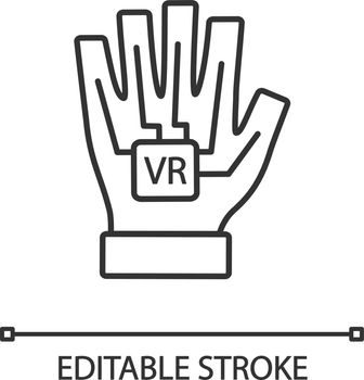 VR glove linear icon