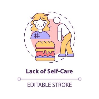 Lack of self-care concept icon