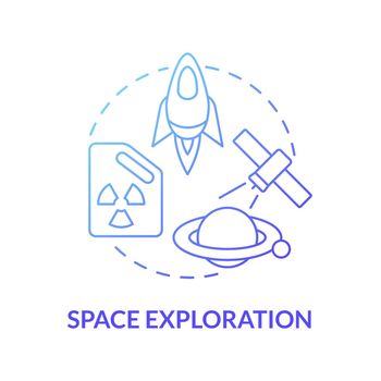 Space exploration blue gradient concept icon